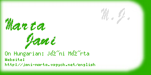 marta jani business card